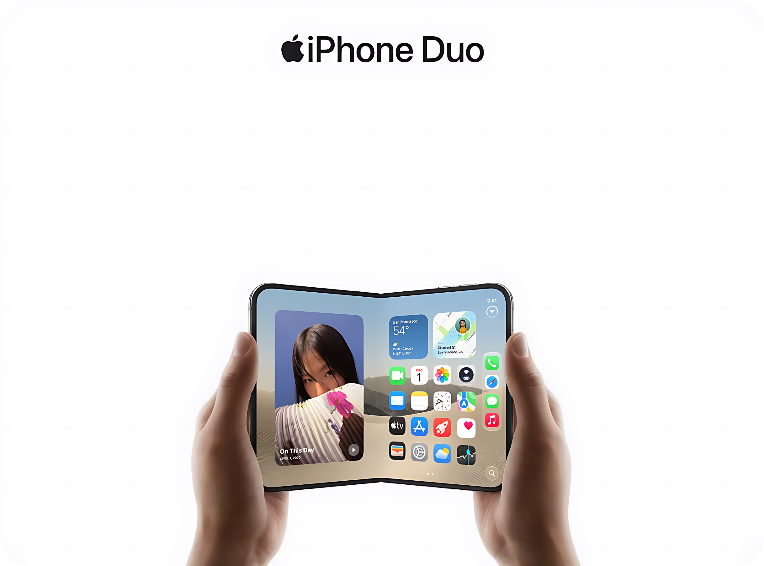 Apple-Logo und Schriftzug iPhone Duo